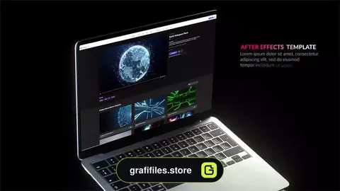 پروژه افترافکت موکاپ لپ تاپ Clean Laptop Mockup