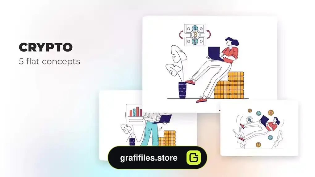 پروژه افترافکت موشن گرافیک ارز دیجیتال Crypto - Flat Concepts
