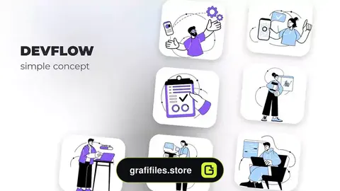 پروژه افترافکت موشن گرافیک DevFlow - Simple Concept
