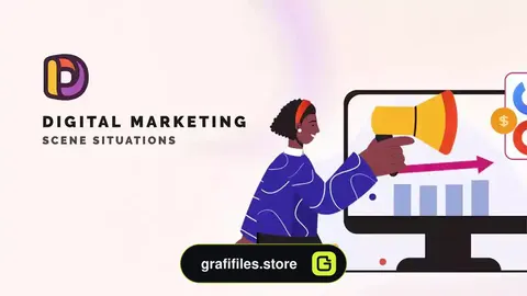 پروژه افترافکت موشن گرافیک بازاریابی دیجیتال Digital Marketing - Scene Situations