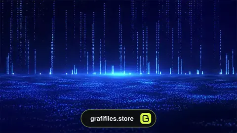 بک گراند موشن گرافیک امواج ذرات دیجیتال