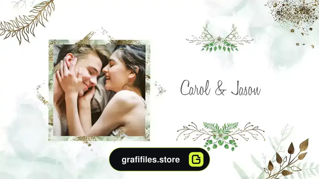 پروژه افترافکت کارت دعوت عروسی گلدار و طلایی