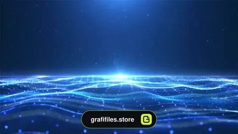 بک گراند موشن گرافیک اقیانوس ذرات آبی ملایم