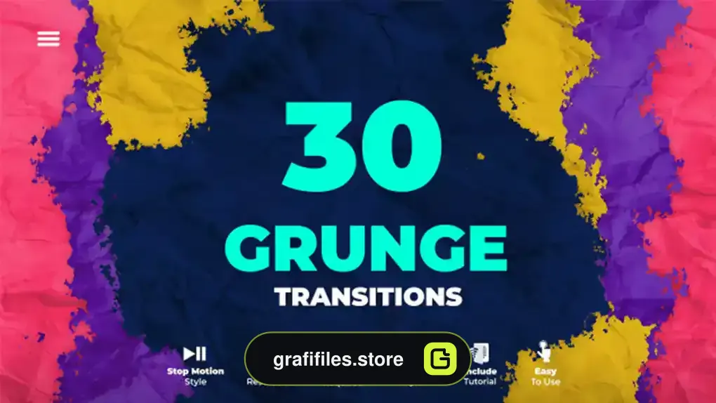 دانلود 30 ترانزیشن افترافکت گرانج Grunge Transitions