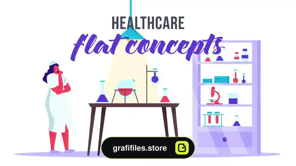 پروژه افترافکت موشن گرافیک بهداشت و درمان Healthcare - Flat Concept