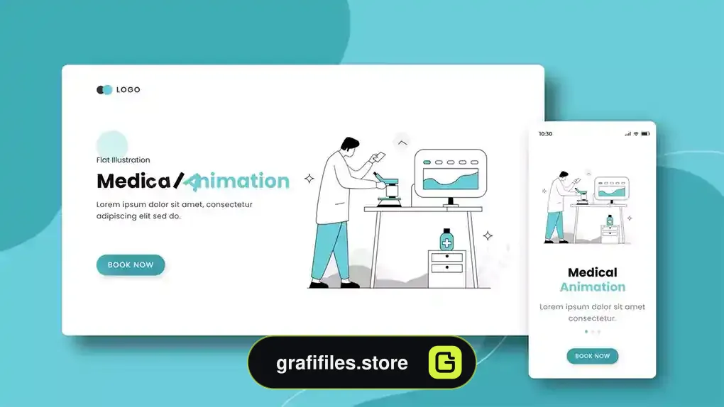 پروژه افترافکت موشن گرافیک بهداشت و درمان Medical Health Animations - Flat Concep