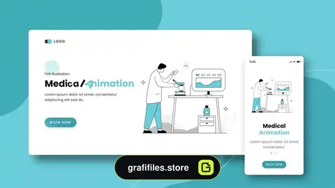 پروژه افترافکت موشن گرافیک بهداشت و درمان Medical Health Animations - Flat Concep