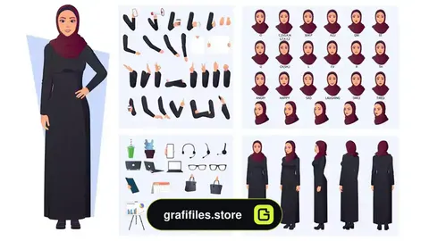 وکتور زن مسلمان عرب