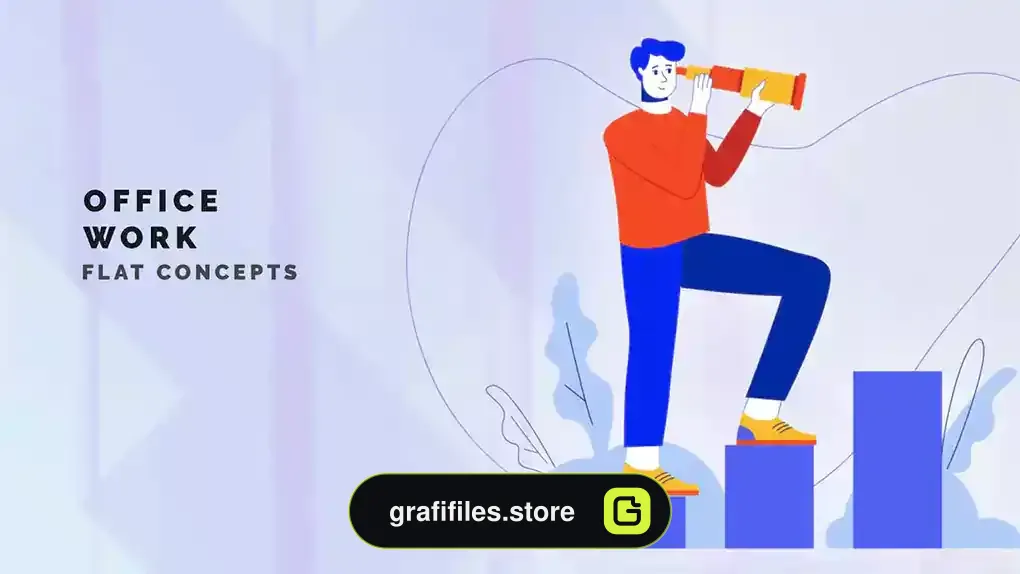 پروژه افترافکت موشن گرافیک دفتر کار Office Work - Flat Concepts