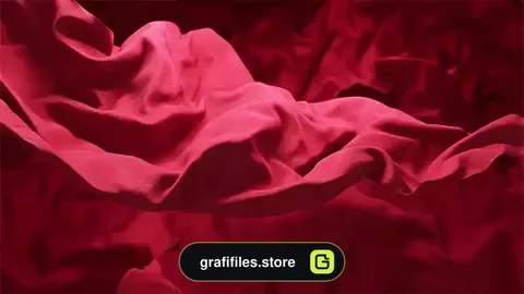 بک گراند موشن گرافیک پارچه قرمز مواج