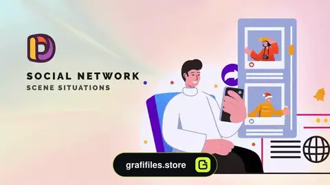پروژه افترافکت موشن گرافیک شبکه اجتماعی Social Network - Scene Situations