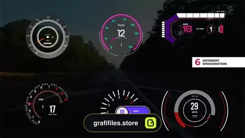 پروژه افترافکت کیلومتر شمار Speedometer Pack Version 2