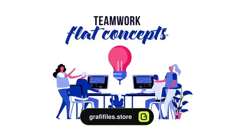 پروژه افترافکت موشن گرافیک کار گروهی Teamwork - Flat Concept