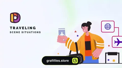پروژه افترافکت موشن گرافیک مسافرت Traveling - Scene Situations