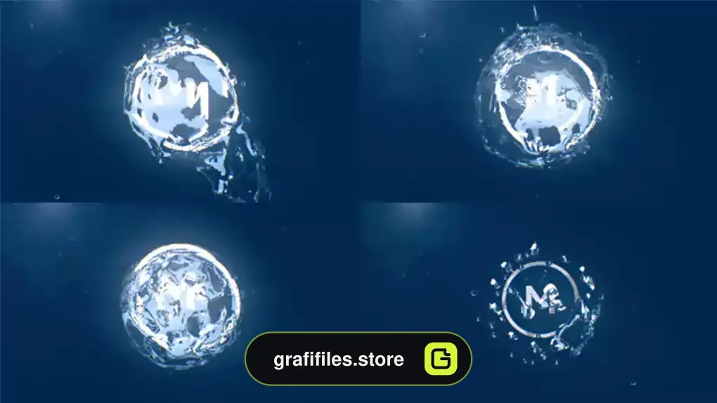 لوگو موشن افترافکت آب Water Sphere Logo