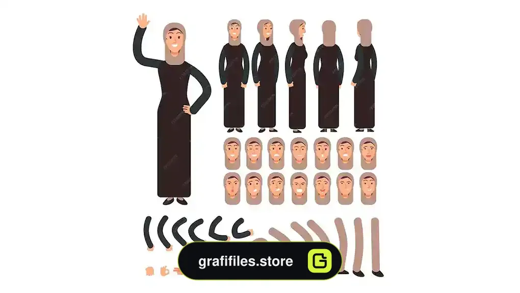 وکتور زن جوان عرب