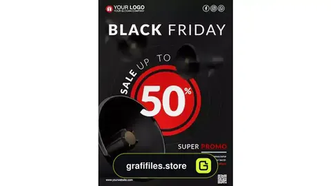 طرح لایه باز پوستر بلک فرایدی Black flyer poster template for promo sale