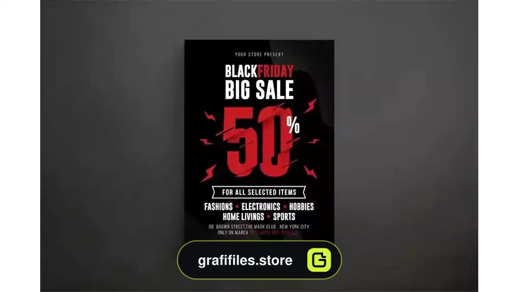 طرح لایه باز تراکت بلک فرایدی Black Friday 2