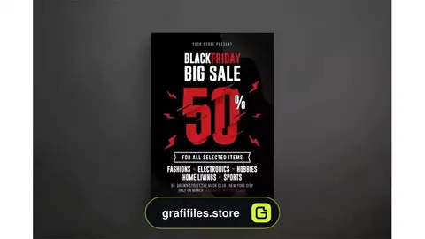 طرح لایه باز تراکت بلک فرایدی Black Friday 2