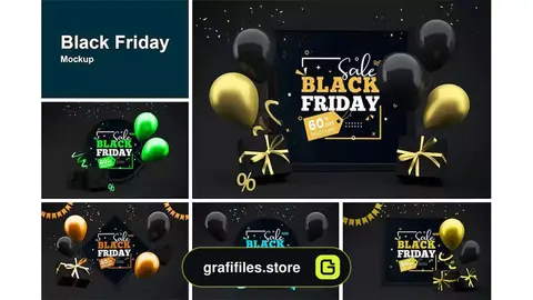موکاپ بنر بلک فرایدی Black Friday