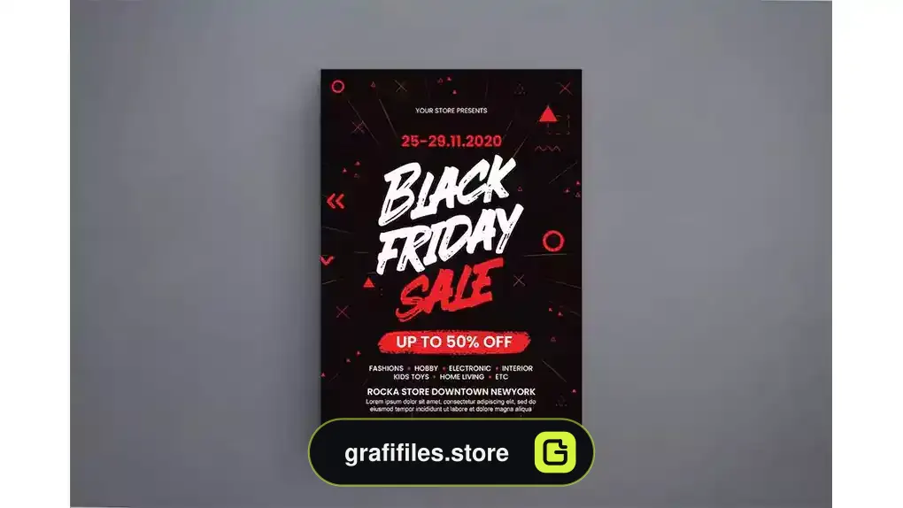 طرح لایه باز تراکت بلک فرایدی Black Friday