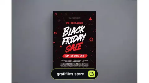 طرح لایه باز تراکت بلک فرایدی Black Friday