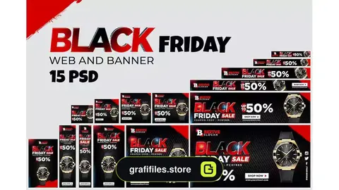 طرح لایه باز بنر تبلیغاتی بلک فرایدی Black Friday Banner Ads 3