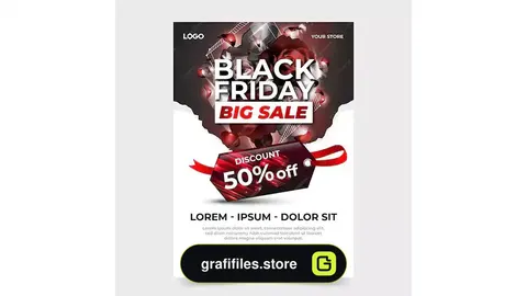 طرح لایه باز پوستر بلک فرایدی Black friday big sale elegant poster template