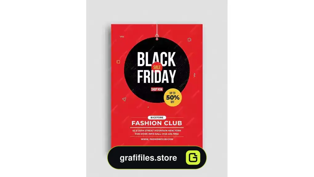 طرح لایه باز تراکت بلک فرایدی Black friday flyer 2