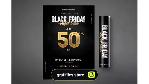 طرح لایه باز تراکت بلک فرایدی Black Friday Flyer 4