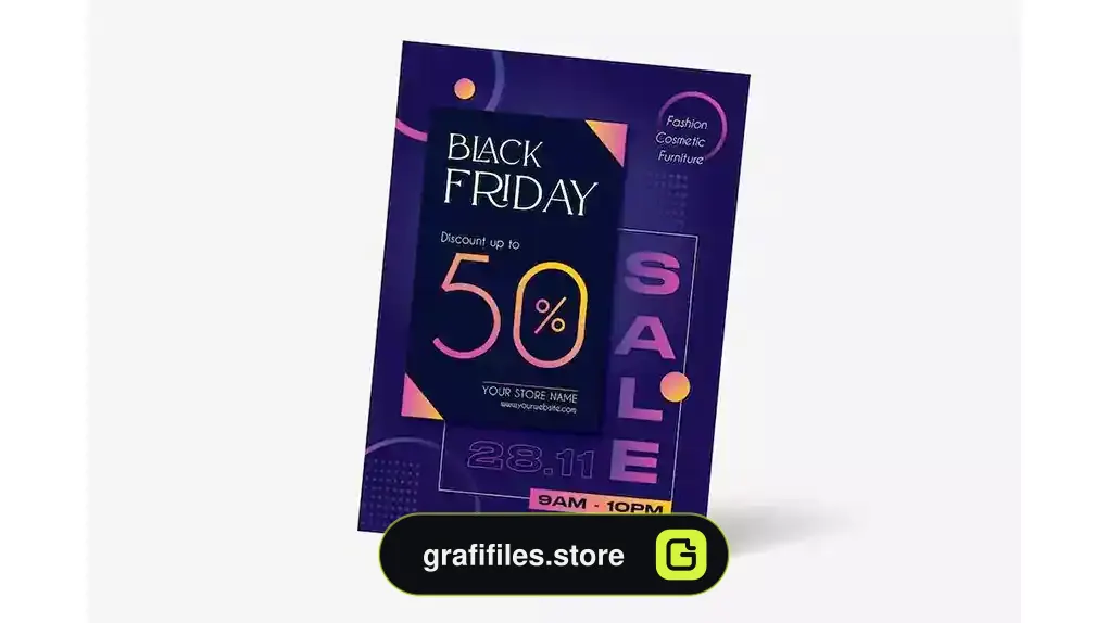طرح لایه باز تراکت بلک فرایدی Black Friday Flyer 6