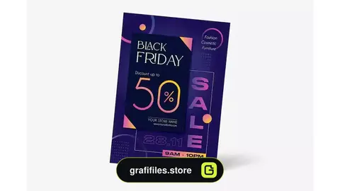 طرح لایه باز تراکت بلک فرایدی Black Friday Flyer 6