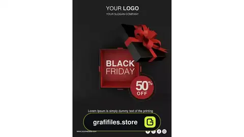 طرح لایه باز تراکت بلک فرایدی Black friday flyer sale template