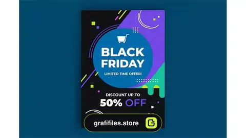 طرح لایه باز پوستر بلک فرایدی Black Friday Poster 2