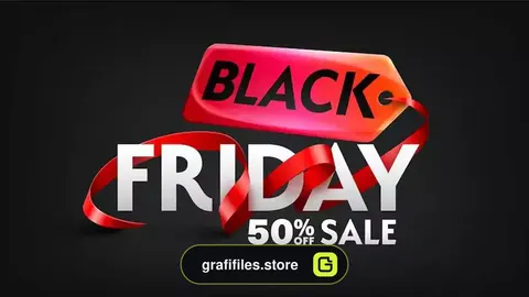 طرح لایه باز بنر بلک فرایدی Black friday sale banner 2