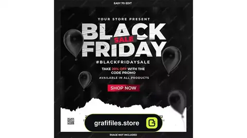 طرح لایه باز بنر بلک فرایدی Black friday sale banner