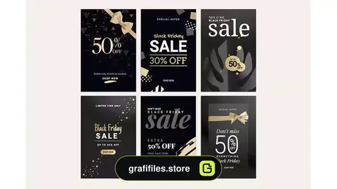 طرح لایه باز بنر فروش بلک فرایدی Black Friday Sale Banners 2