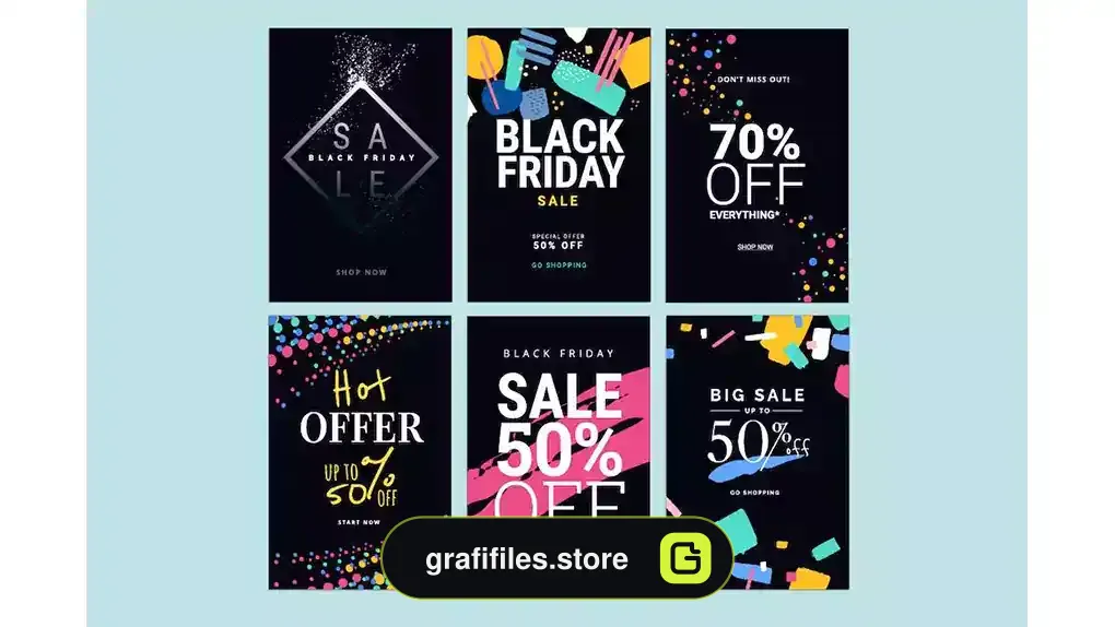 طرح لایه باز بنر فروش بلک فرایدی Black Friday Sale Banners