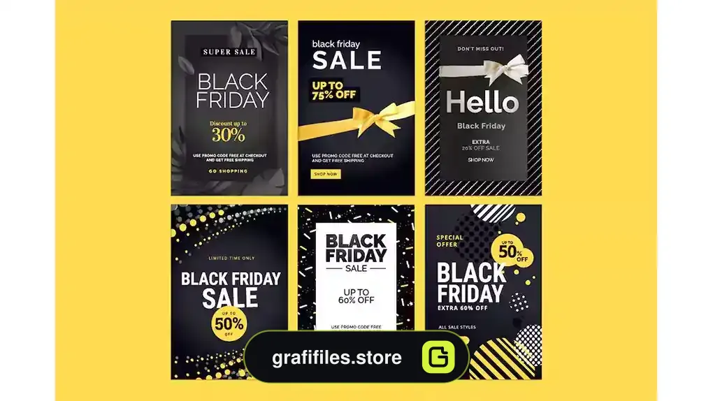 طرح لایه باز بنر فروش بلک فرایدی Black Friday Sale Banners 3