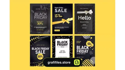 طرح لایه باز بنر فروش بلک فرایدی Black Friday Sale Banners 3