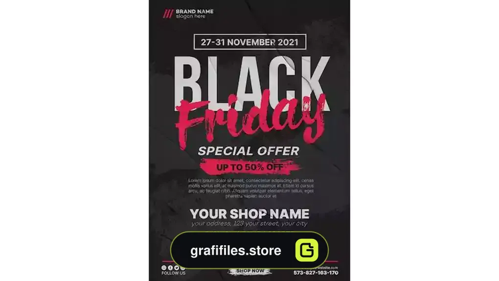 طرح لایه باز تراکت بلک فرایدی Black friday sale flyer template 2