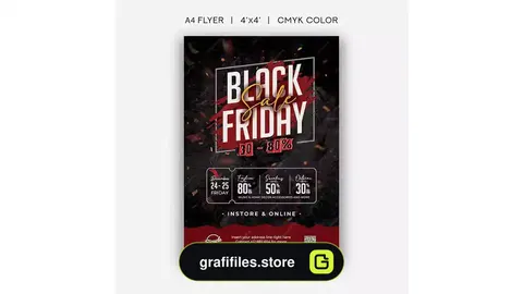 طرح لایه باز تراکت بلک فرایدی Black friday sale flyer template