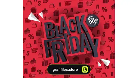 طرح لایه باز بنر بلک فرایدی Black friday sale illustration