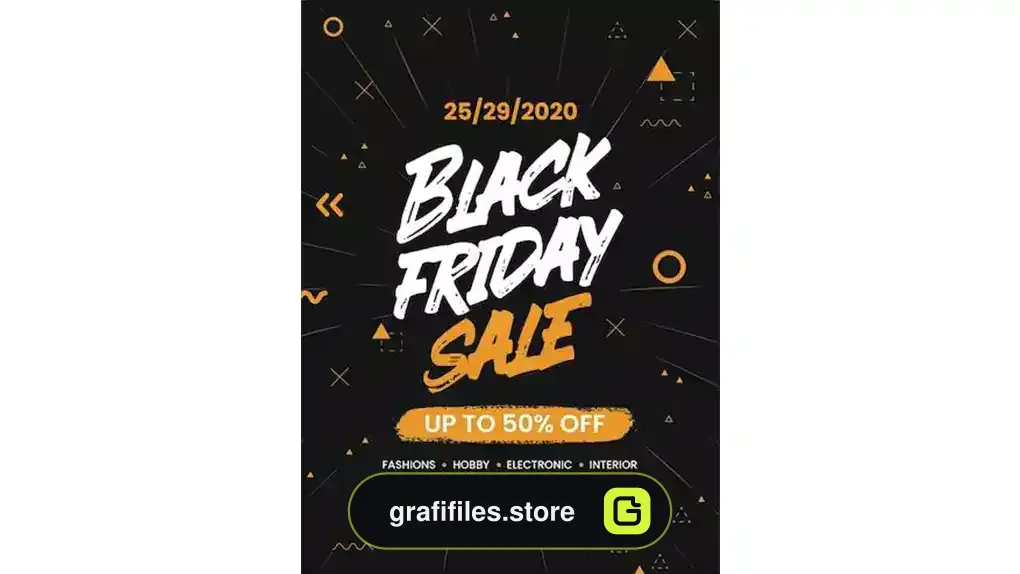 طرح لایه باز پوستر بلک فرایدی Black friday sale poster