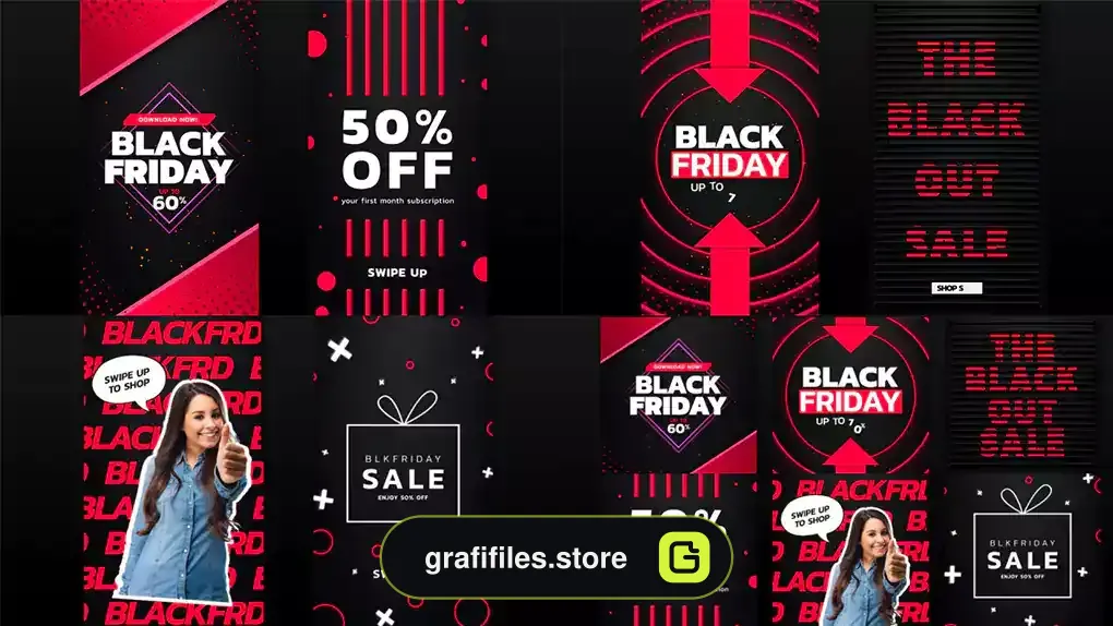 پروژه افترافکت پست و استوری اینستاگرام بلک فرایدی Black Friday