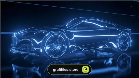 لوگو موشن پریمیر ماشین نئونی Neon Car Logo Opener