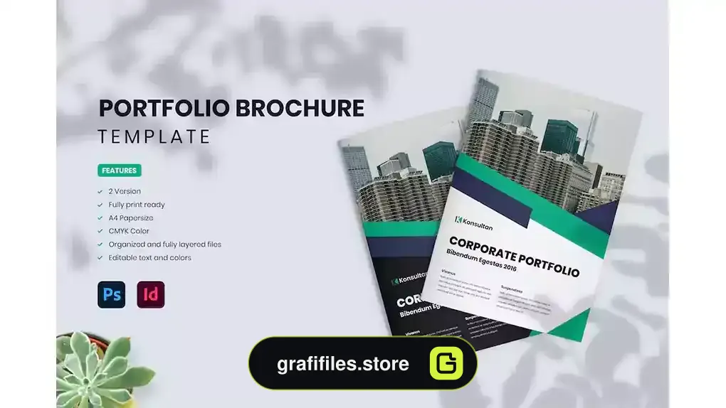 طرح لایه باز بروشور نمونه کار Portfolio Brochure - Konsultan 1