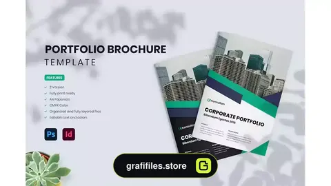 طرح لایه باز بروشور نمونه کار Portfolio Brochure - Konsultan 1