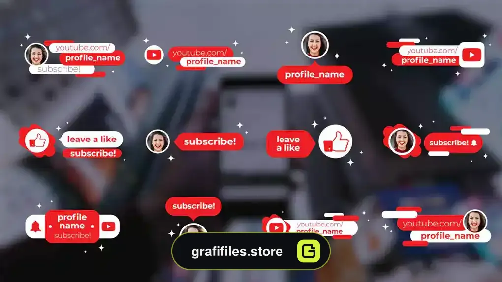 پروژه افترافکت زیرنویس یوتیوب Social Lower Thirds