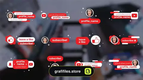 پروژه افترافکت زیرنویس یوتیوب Social Lower Thirds